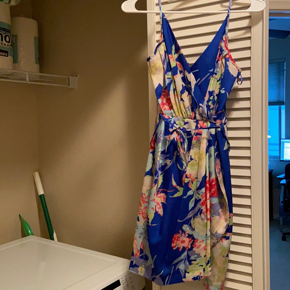 Yumi Kim Blue Floral Midi Dress XS